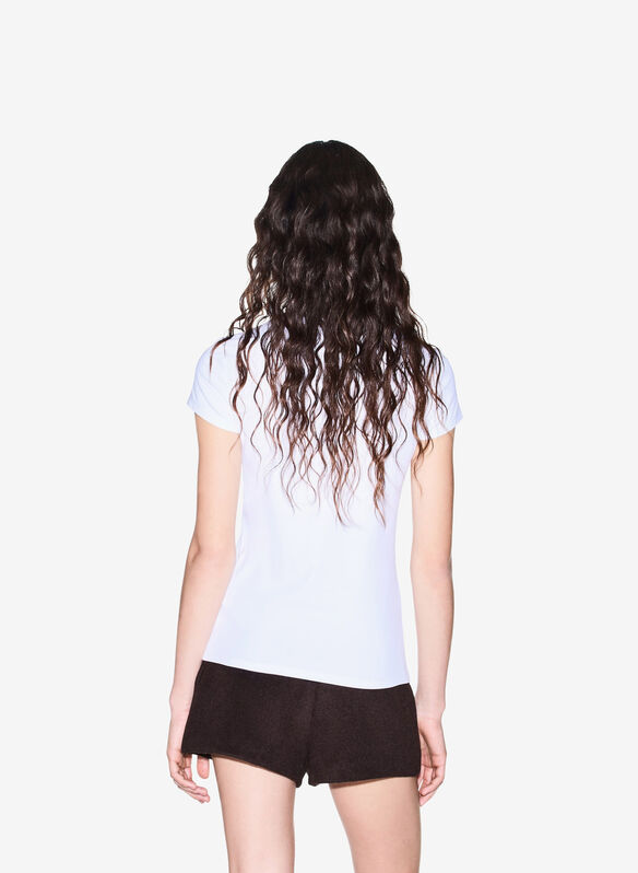 T-SHIRT LOGO IN COTONE, U0002 WHT, medium