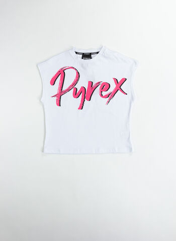 T-SHIRT LOGO FLUO RAGAZZA, 001WHT, small