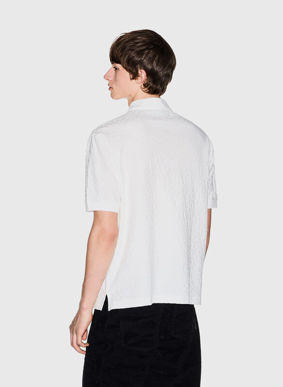 POLO JACQUARD IN COTONE MERCERIZZATO, U0009 OFF WHT, medium