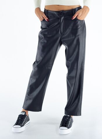 PANTALONE SANDY FINTA PELLE, BLK, small