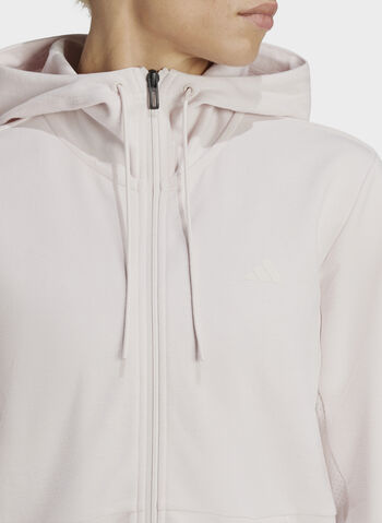 FELPA FULL ZIP CON CAPPUCCIO, MAUVE, small