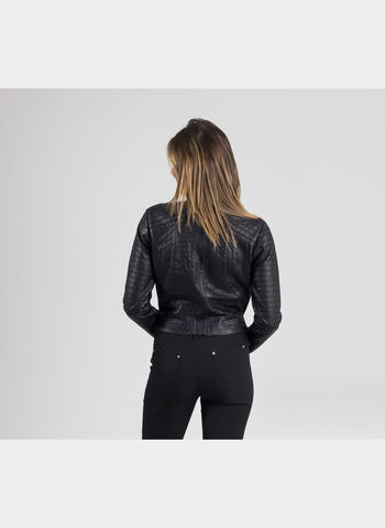 GIUBBOTTO ECOPELLE ZIP COLLO CHANEL, BLK*, small