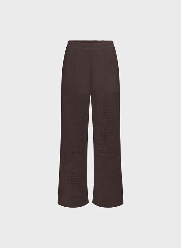 PANTAPALAZZO LIAN MACRAME, SHOPPING BAG BROWN, medium