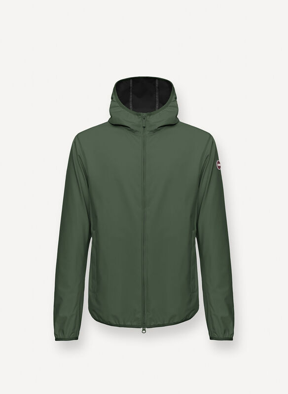 GIACCA IN SOFTSHELL CON CAPPUCCIO, 769 MILITARE, medium