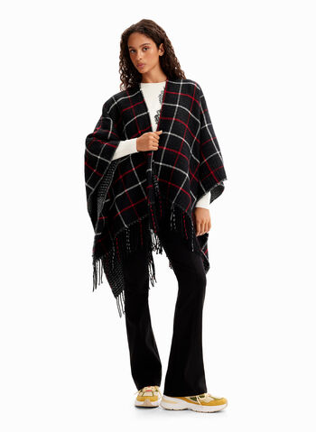 PONCHO PARIS CHECK, 2000 BLK, small