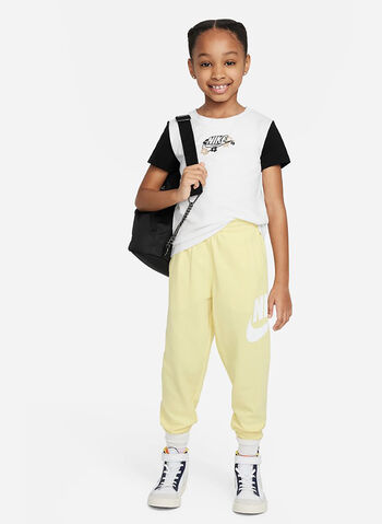 T-SHIRT CON LOGO FLORAL BAMBINA, 001 WHTBLK, small