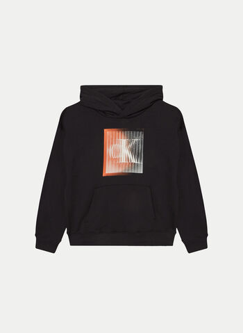 FELPA HOODIE CON STAMPA LOGO RAGAZZO, BEH BLK, small