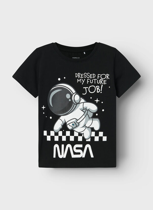 T-SHIRT ABRAM NASA BAMBINO, BLACK, large