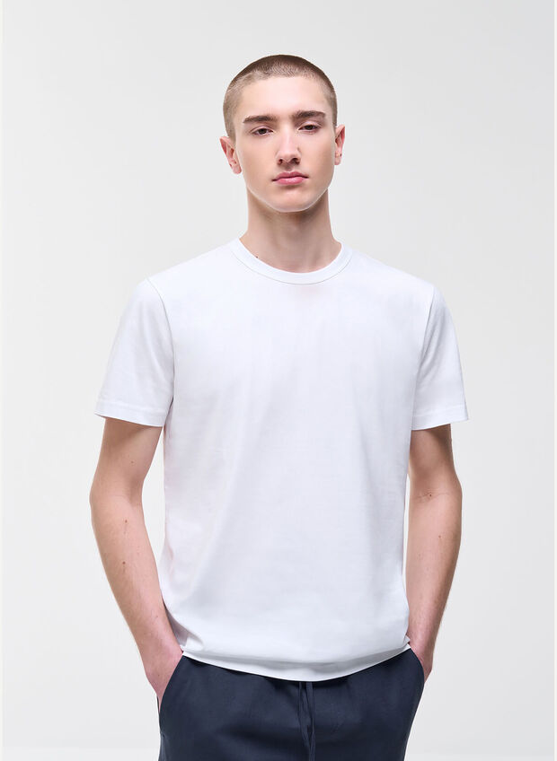 T-SHIRT LOGATA IN COTONE, 01 WHT, large
