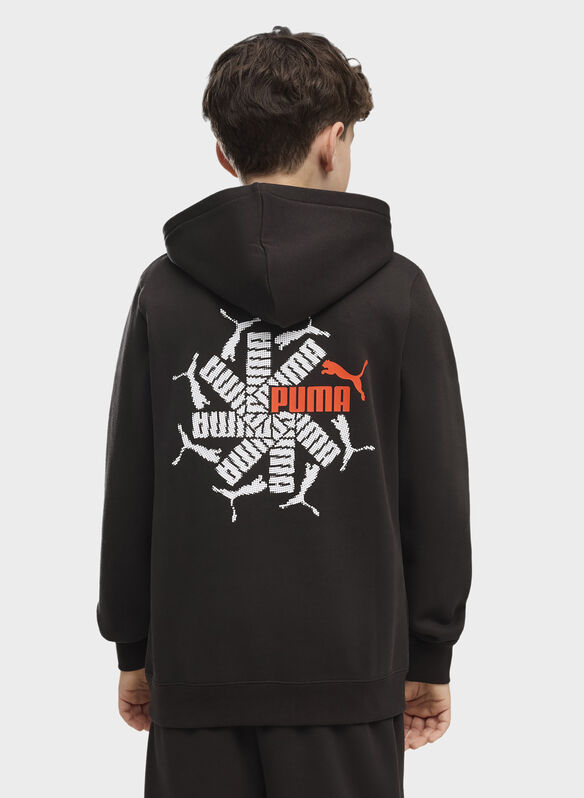 FELPA LAB STORY HOODIE RAGAZZO, 01 BLK, medium