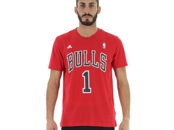 T-SHIRT GAMETIME CHICAGO BULLS D. ROSE UOMO, RED, small