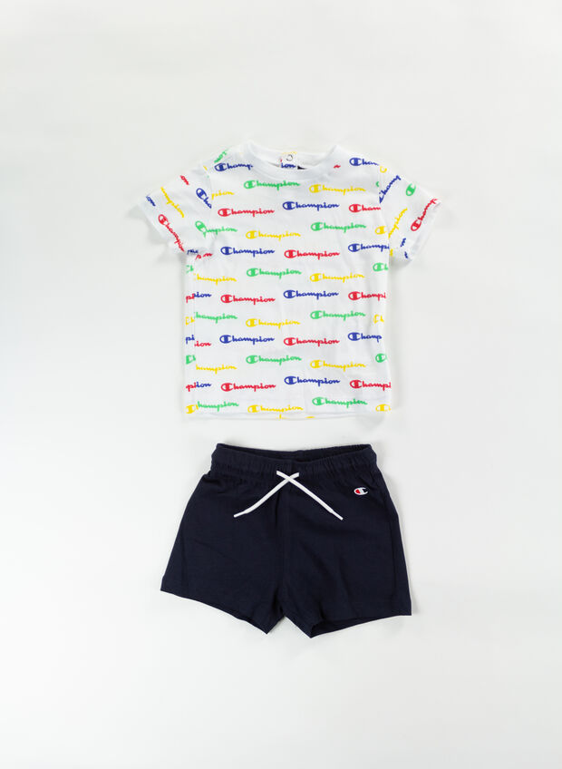 COMPLETO T-SHIRT + SHORT BIMBO, WL001 WHT, large