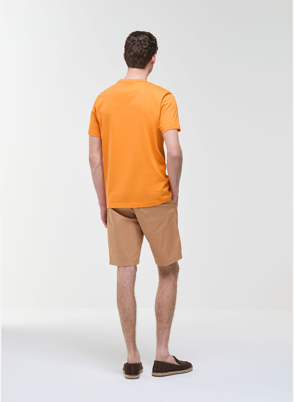 T-SHIRT LOGATA IN COTONE, 767 ORANGE, medium