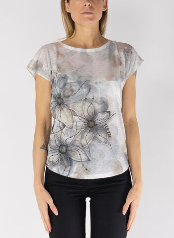 T-SHIRT SUBLIMATICA STAMPA FLOREALE, 2222 BEIGE, small