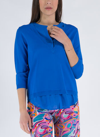 MAGLIONE CON INSERTO CAMICIA, 84 ZAFFIRO, small
