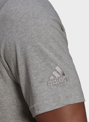 T-SHIRT ESSENTIALS EMBROIDERED LINEAR LOGO, GREY, small