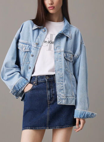 GIUBBOTTO JEANS OVER, 1A4 CHIARO, small