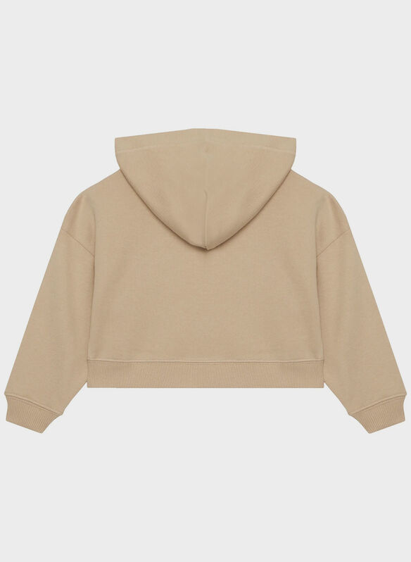 FELPA HOODIE CON LOGO RAGAZZA, RAG SABBIA, medium