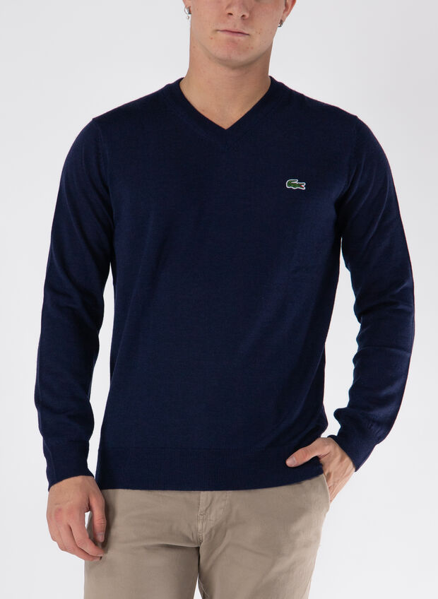 MAGLIONE CON SCOLLO A V, 166 NVY, large