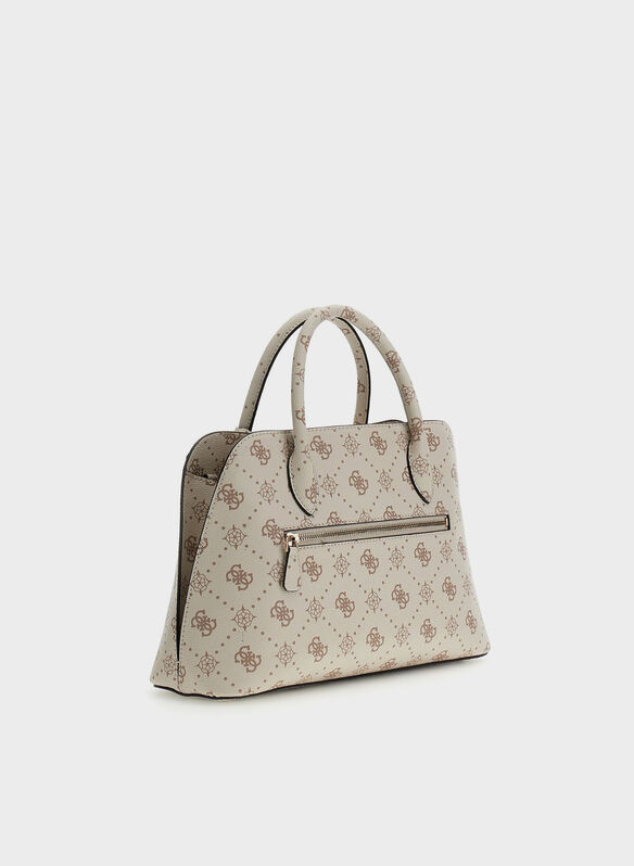 BORSA A MANO EMELIE LOGO, VNO VANIGLIA, medium