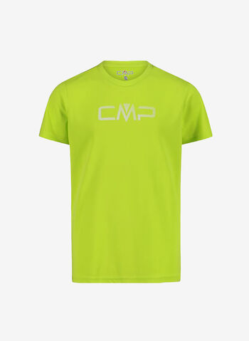 MAGLIA A MANICHE CORTE CON LOGO RAGAZZO, E112 LIME, small