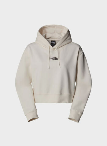 FELPA HOODIE CROP IN VITA ESSENTIAL, PANNA, small