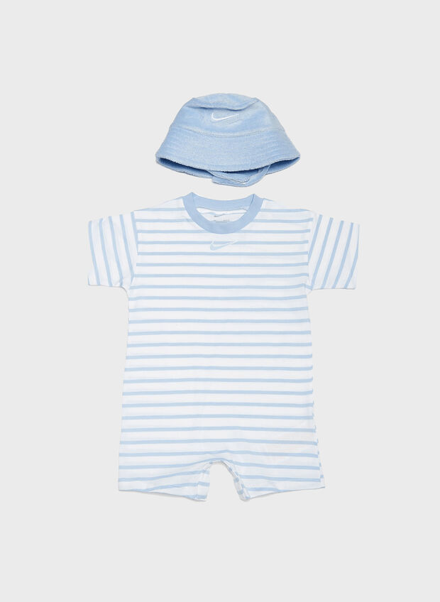 COMPLETO PAGLIACCETTO + CAPPELLINO RIGHE INFANT, , large