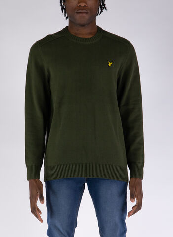 MAGLIONE COTONE GIROCOLLO, W485 OLIVE, small