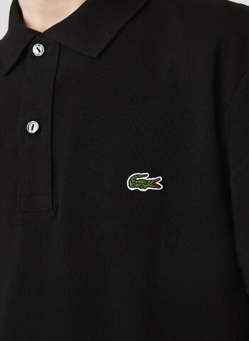 POLO TAGLIO SLIM IN PETIT PIQUE, 031 BLK, small