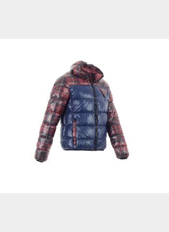 GIUBBOTTO CON CAPPUCCIO STAMPA CHECK , , small