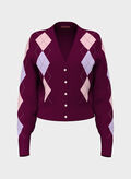 CARDIGAN GRACIE ROMBI, F5YP BORDO, thumb