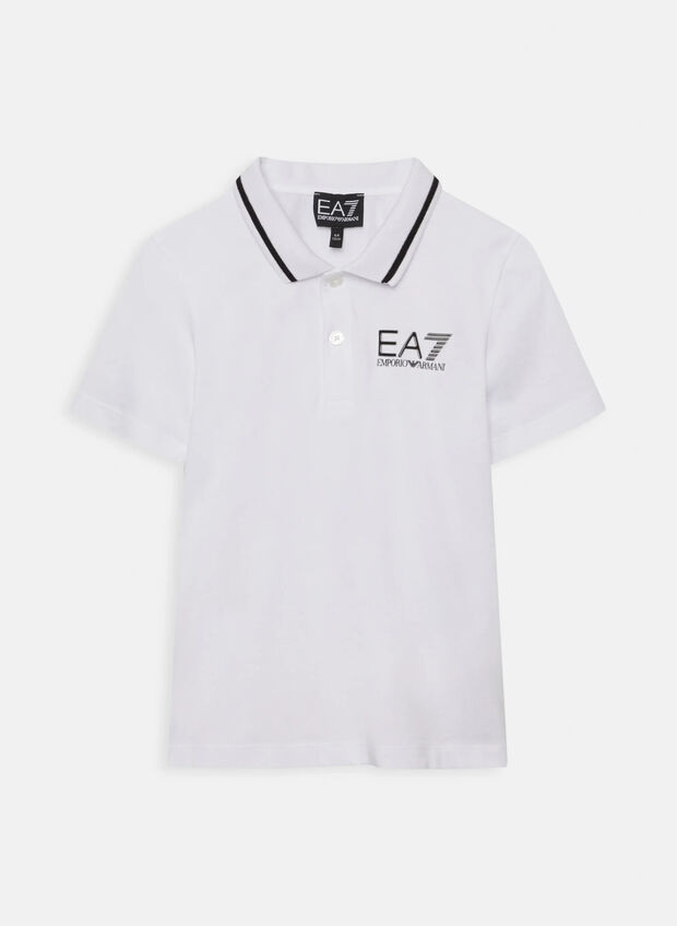 POLO MICRO LOGO PIQUET RAGAZZO, U0002 WHT, large