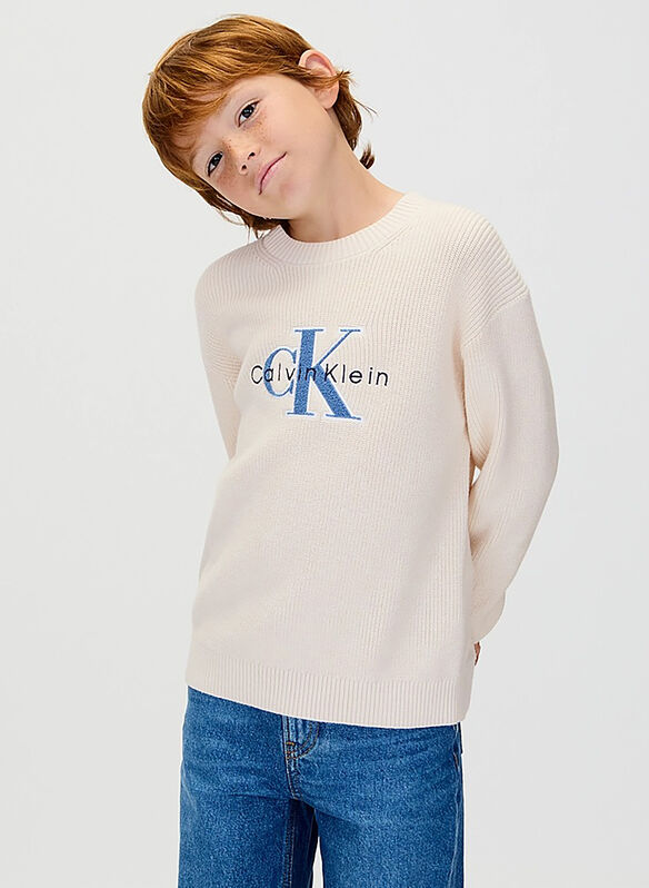 MAGLIONE CON LOGO, PGB PANNA, medium