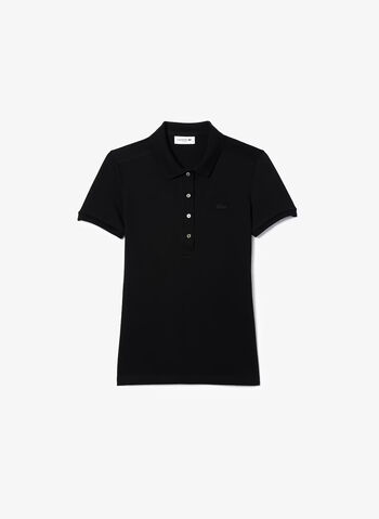POLO TAGLIO SLIM IN PETIT PIQUE, 031 BLK, small