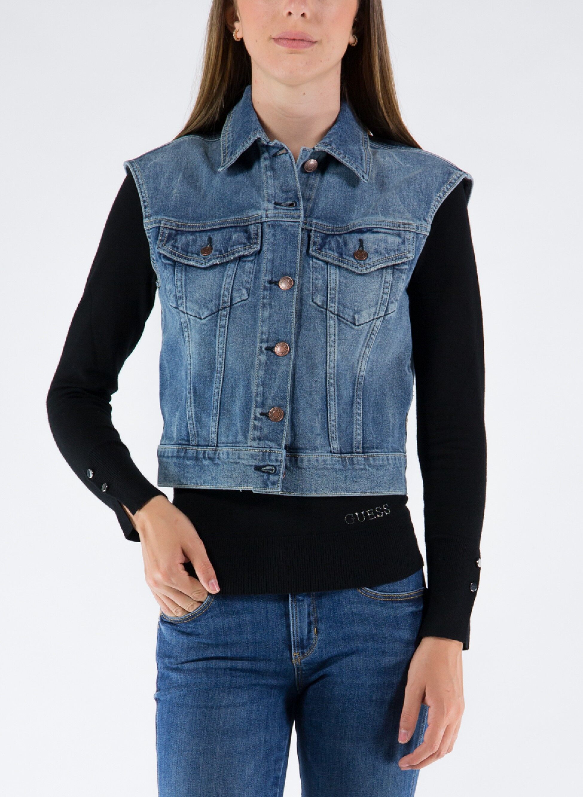 GUESS GILET JEANS Blu Donna | Sport85
