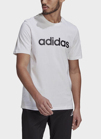 T-SHIRT ESSENTIALS EMBROIDERED LINEAR LOGO, WHT, small