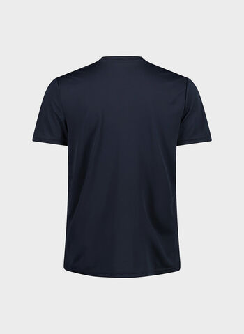 MAGLIA A MANICHE CORTE GIROCOLLO CON LOGO, 74MN NVY, small