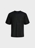 T-SHIRT MAINE FILO TRAFORATA, BLACK, thumb