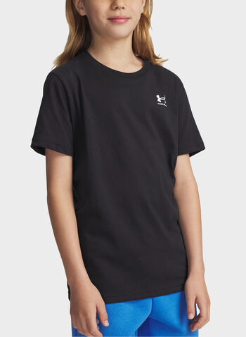 MAGLIA A MANICHE CORTE LEFT CHEST LOGO RAGAZZO, 0001 BLK, small