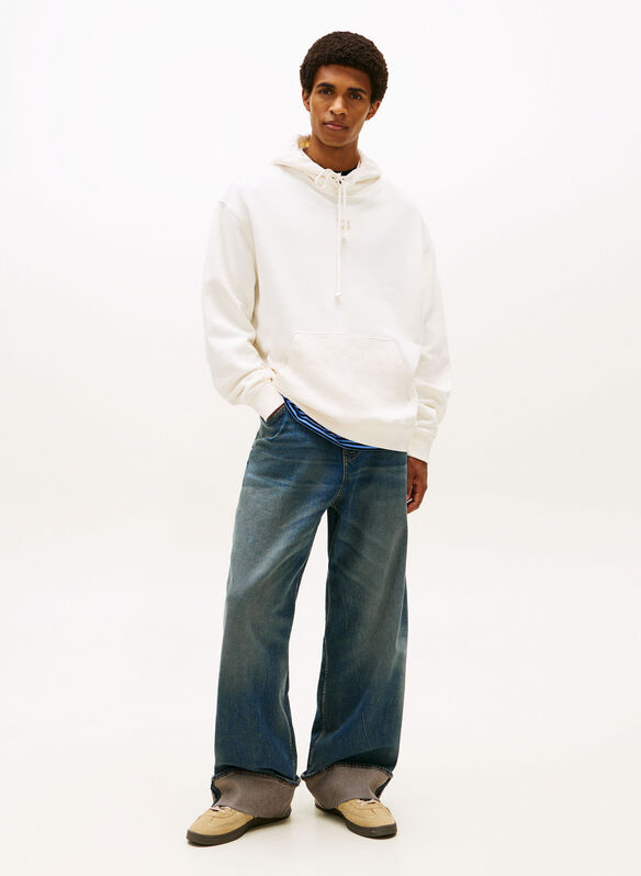 FELPA CON CAPPUCCIO E DISTINTIVO HOODIE, YBH LATTE, medium