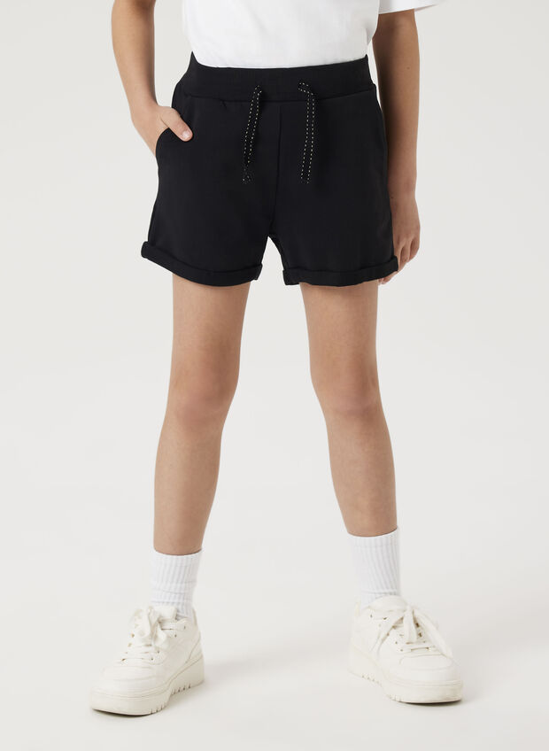 SHORT CON COULISSE IN FRENCH TERRY RAGAZZA, , large