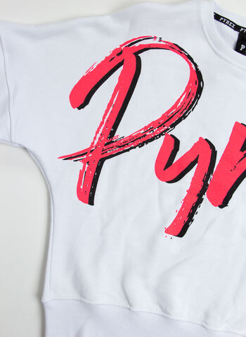 FELPA CROP LOGO RAGAZZA, 001WHT, small