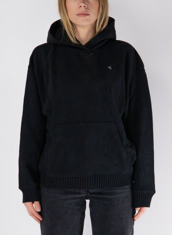 FELPA HOODIE CON RICAMO LOGO, BEH  BLK, small