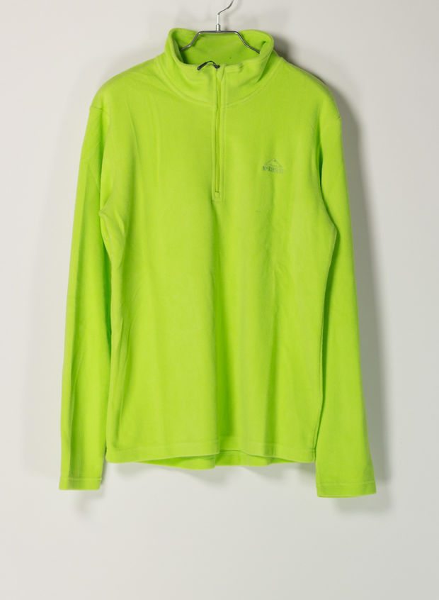 MAGLIA IN PILE AMARILLO 1/2 ZIP, LIME, large