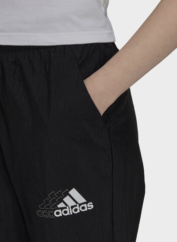 PANTALONE BRAND LOVE REPEAT LOGO HIGH-WAIST WOVEN, BLK, small