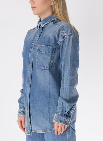 CAMICIA JEANS OVER TASCHINO, 1A5 CHIARA, small