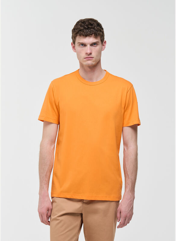 T-SHIRT LOGATA IN COTONE, 767 ORANGE, medium