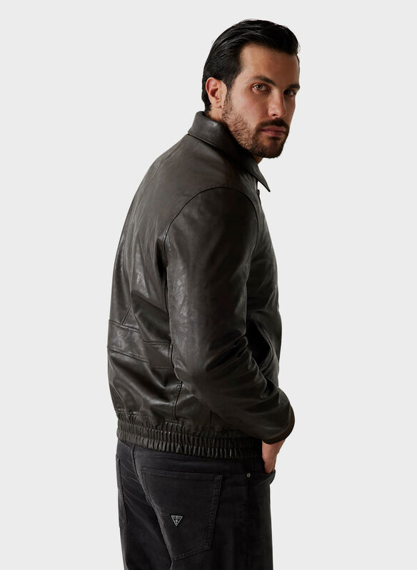 GIACCA AVIATORE IN SIMILPELLE, A10K CAFFEE, medium