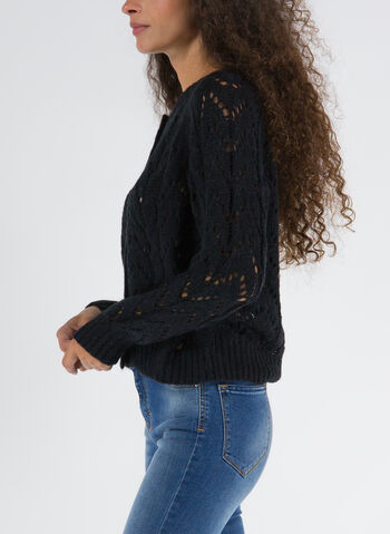 CARDIGAN TRAFORATO, NERO, small