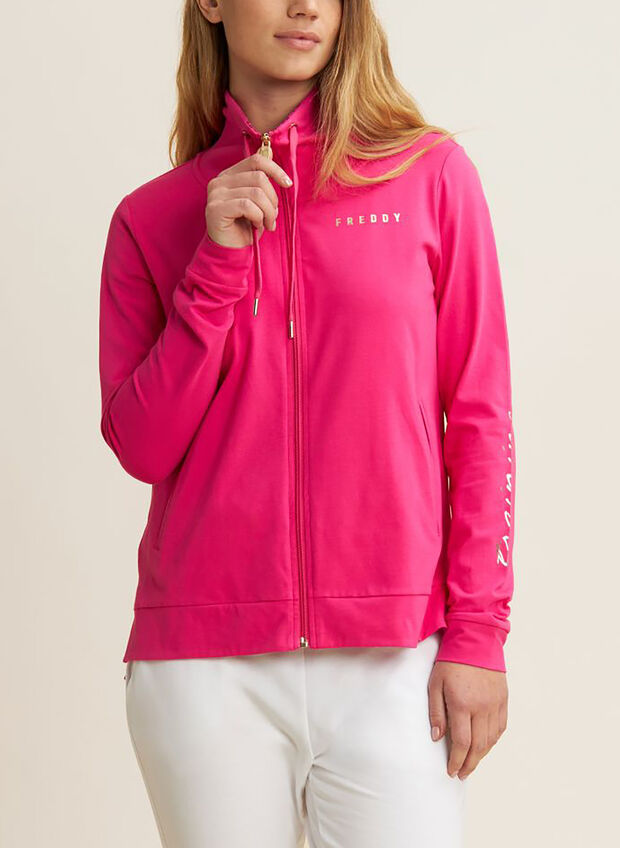 FELPA FULL ZIP BASIC, F100 FUXIA, large